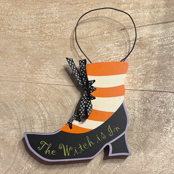 Halloween Witch Boot Hanging Decor - Picture 1 of 6